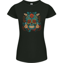 Day of the Dead Sugar Skull DOTD Womens Petite Cut T-Shirt Black