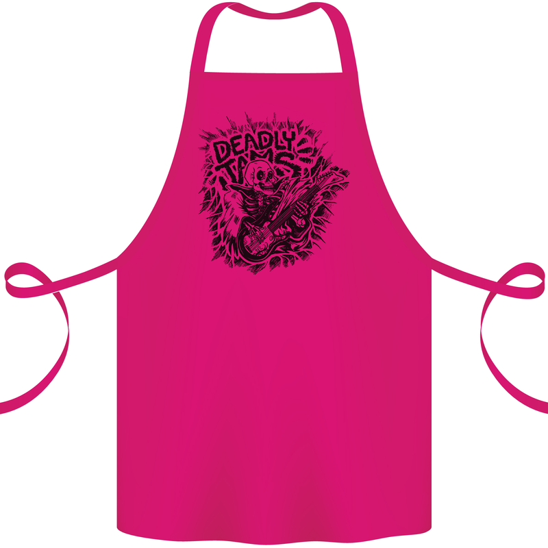 Deadly Tams Guitar Guitarist Rock Metal Punk Cotton Apron 100% Organic Pink