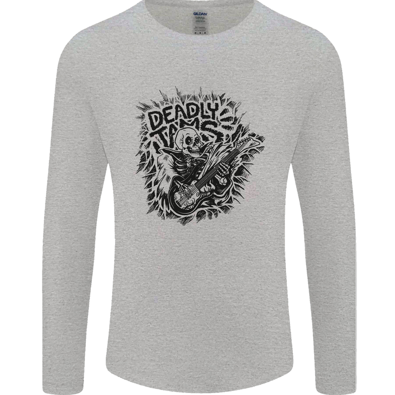 Deadly Tams Guitar Guitarist Rock Metal Punk Mens Long Sleeve T-Shirt Sports Grey