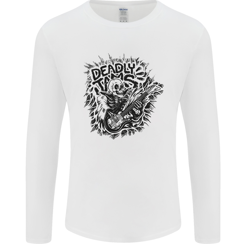 Deadly Tams Guitar Guitarist Rock Metal Punk Mens Long Sleeve T-Shirt White