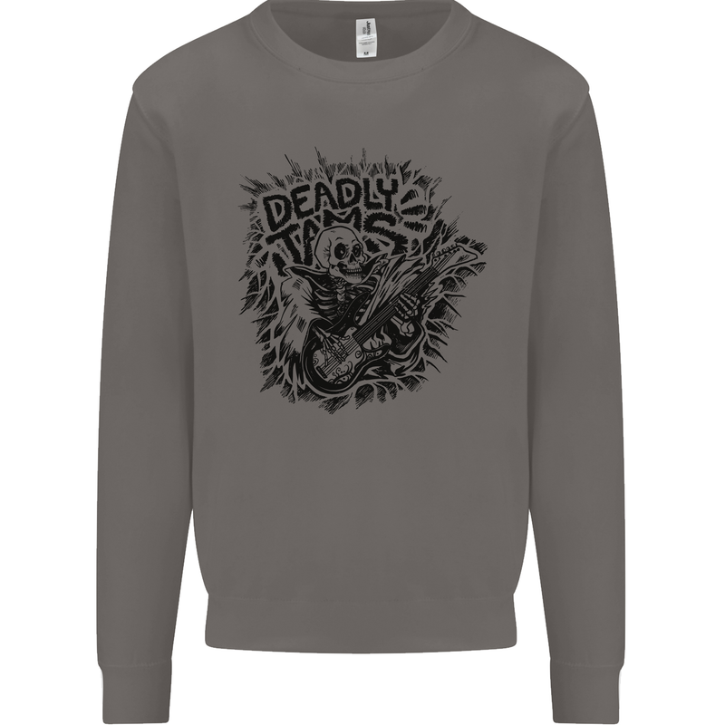 Deadly Tams Guitar Guitarist Rock Metal Punk Mens Sweatshirt Jumper Charcoal