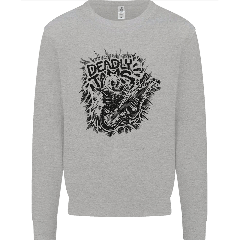 Deadly Tams Guitar Guitarist Rock Metal Punk Mens Sweatshirt Jumper Sports Grey