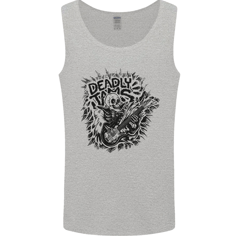 Deadly Tams Guitar Guitarist Rock Metal Punk Mens Vest Tank Top Sports Grey