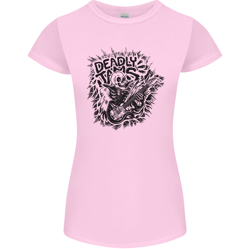 Deadly Tams Guitar Guitarist Rock Metal Punk Womens Petite Cut T-Shirt Light Pink
