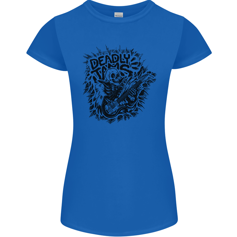 Deadly Tams Guitar Guitarist Rock Metal Punk Womens Petite Cut T-Shirt Royal Blue