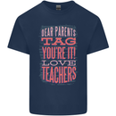 Dear Parents Funny Teacher Teaching Mens Cotton T-Shirt Tee Top Navy Blue