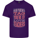 Dear Parents Funny Teacher Teaching Mens Cotton T-Shirt Tee Top Purple