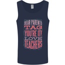Dear Parents Funny Teacher Teaching Mens Vest Tank Top Navy Blue