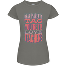 Dear Parents Funny Teacher Teaching Womens Petite Cut T-Shirt Charcoal