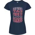 Dear Parents Funny Teacher Teaching Womens Petite Cut T-Shirt Navy Blue