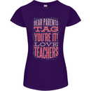 Dear Parents Funny Teacher Teaching Womens Petite Cut T-Shirt Purple