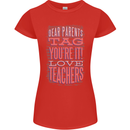 Dear Parents Funny Teacher Teaching Womens Petite Cut T-Shirt Red