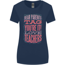 Dear Parents Funny Teacher Teaching Womens Wider Cut T-Shirt Navy Blue