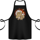 Dear Santa Funny Equestrian Horse Christmas Cotton Apron 100% Organic Black