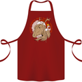 Dear Santa Funny Equestrian Horse Christmas Cotton Apron 100% Organic Maroon