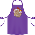 Dear Santa Funny Equestrian Horse Christmas Cotton Apron 100% Organic Purple