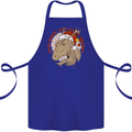 Dear Santa Funny Equestrian Horse Christmas Cotton Apron 100% Organic Royal Blue