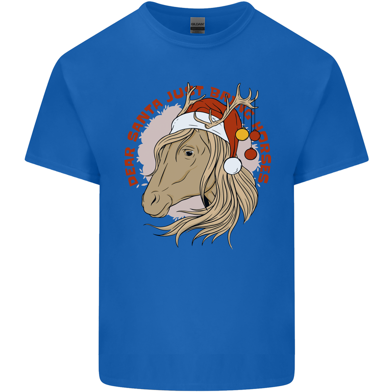 Dear Santa Funny Equestrian Horse Christmas Kids T-Shirt Childrens Royal Blue