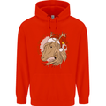 Dear Santa Funny Equestrian Horse Christmas Mens 80% Cotton Hoodie Bright Red