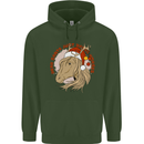 Dear Santa Funny Equestrian Horse Christmas Mens 80% Cotton Hoodie Forest Green