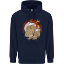 Dear Santa Funny Equestrian Horse Christmas Mens 80% Cotton Hoodie Navy Blue