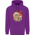Dear Santa Funny Equestrian Horse Christmas Mens 80% Cotton Hoodie Purple