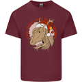 Dear Santa Funny Equestrian Horse Christmas Mens Cotton T-Shirt Tee Top Maroon