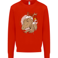 Dear Santa Funny Equestrian Horse Christmas Mens Sweatshirt Jumper Bright Red