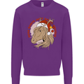 Dear Santa Funny Equestrian Horse Christmas Mens Sweatshirt Jumper Purple