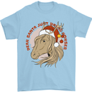 Dear Santa Funny Equestrian Horse Christmas Mens T-Shirt 100% Cotton Light Blue