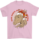 Dear Santa Funny Equestrian Horse Christmas Mens T-Shirt 100% Cotton Light Pink