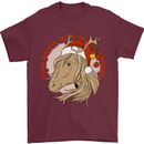 Dear Santa Funny Equestrian Horse Christmas Mens T-Shirt 100% Cotton Maroon