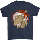 Dear Santa Funny Equestrian Horse Christmas Mens T-Shirt 100% Cotton Navy Blue