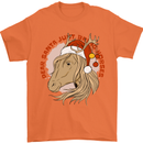 Dear Santa Funny Equestrian Horse Christmas Mens T-Shirt 100% Cotton Orange