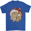 Dear Santa Funny Equestrian Horse Christmas Mens T-Shirt 100% Cotton Royal Blue