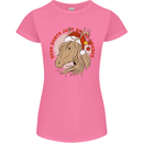 Dear Santa Funny Equestrian Horse Christmas Womens Petite Cut T-Shirt Azalea