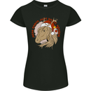 Dear Santa Funny Equestrian Horse Christmas Womens Petite Cut T-Shirt Black