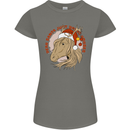 Dear Santa Funny Equestrian Horse Christmas Womens Petite Cut T-Shirt Charcoal