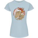 Dear Santa Funny Equestrian Horse Christmas Womens Petite Cut T-Shirt Light Blue