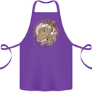 Dear Santa Funny Horse Equestrian Christmas Cotton Apron 100% Organic Purple