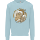 Dear Santa Funny Horse Equestrian Christmas Kids Sweatshirt Jumper Light Blue