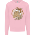 Dear Santa Funny Horse Equestrian Christmas Kids Sweatshirt Jumper Light Pink