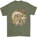 Dear Santa Funny Horse Equestrian Christmas Mens T-Shirt 100% Cotton Military Green