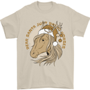 Dear Santa Funny Horse Equestrian Christmas Mens T-Shirt 100% Cotton Sand