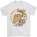 Dear Santa Funny Horse Equestrian Christmas Mens T-Shirt 100% Cotton White