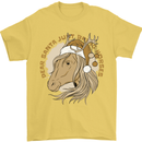 Dear Santa Funny Horse Equestrian Christmas Mens T-Shirt 100% Cotton Yellow