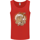 Dear Santa Funny Horse Equestrian Christmas Mens Vest Tank Top Red