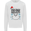 Dear Santa, Define Naughty Christmas Funny Kids Sweatshirt Jumper White