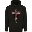 Death Do Us Part Gothic Skull Biker Cross Childrens Kids Hoodie Black