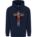Death Do Us Part Gothic Skull Biker Cross Childrens Kids Hoodie Navy Blue